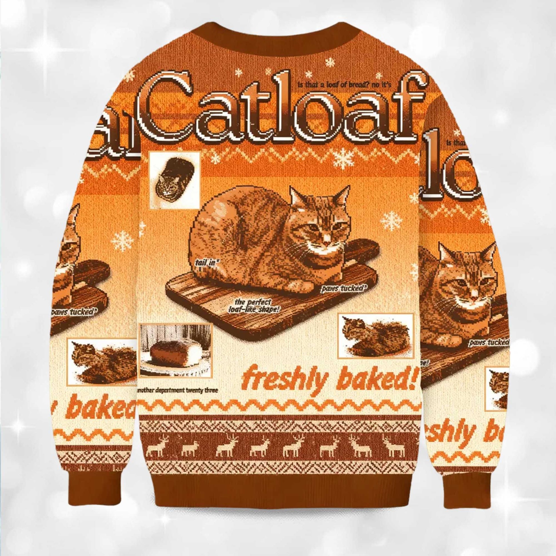 2026 Freshly Baked Cat Loaf Christmas Ugly Sweater Moonbestprint