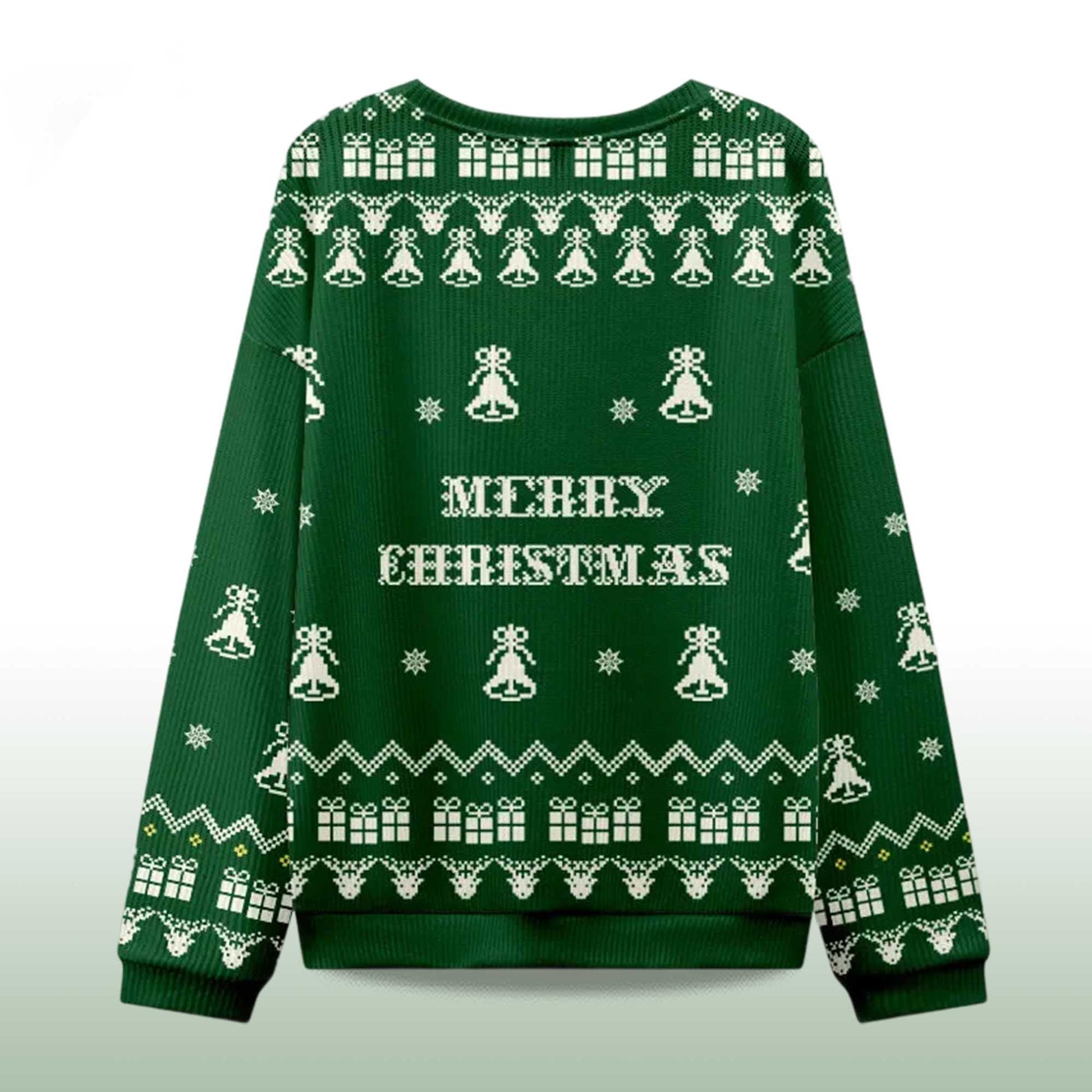 2026 Frog Wearing Santa Hat Green Christmas Ugly Sweater Moonbestprint