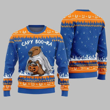 2026 Funny Capy Boo Ra Halloween Sweater - Moonbestprint
