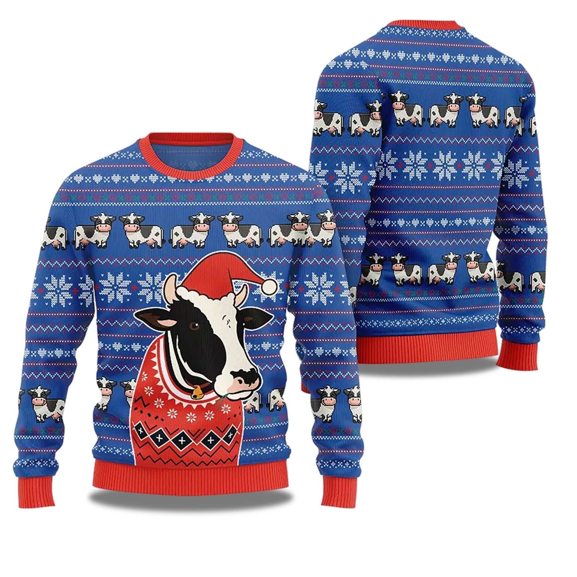 2026 Funny Cow Ugly Christmas Sweater Moonbestprint