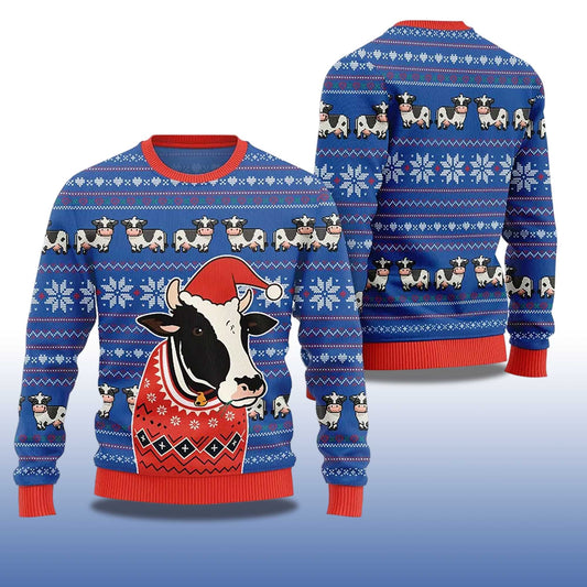 2026 Funny Cow Ugly Christmas Sweater Moonbestprint
