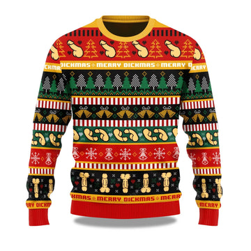 2026 Funny Dick Pattern Christmas Ugly Sweater Moonbestprint