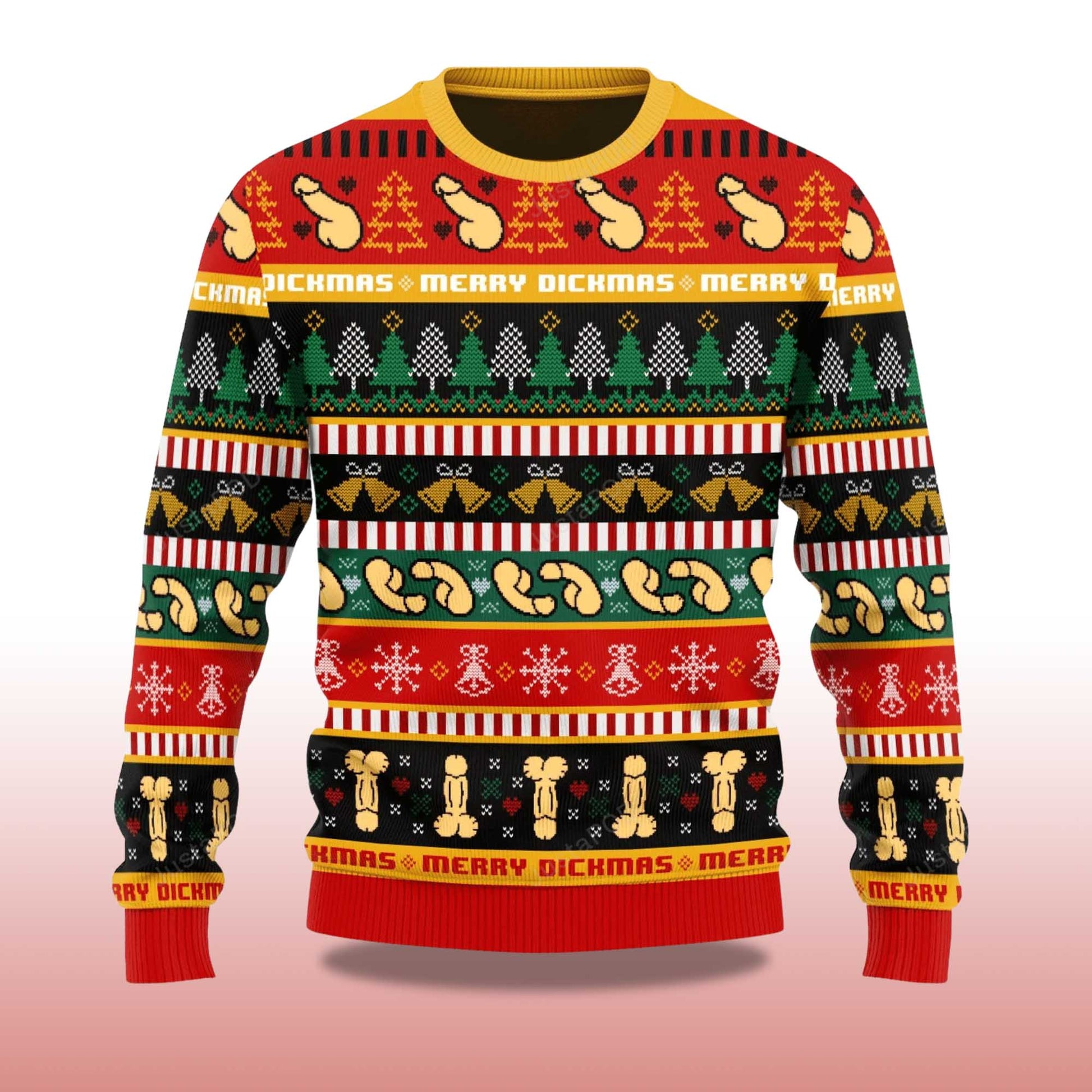 2026 Funny Dick Pattern Christmas Ugly Sweater Moonbestprint