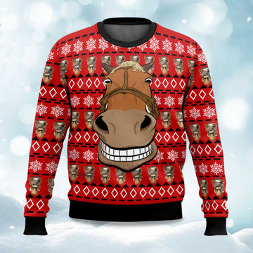 2026 Funny Horse Ugly Christmas Sweater Moonbestprint