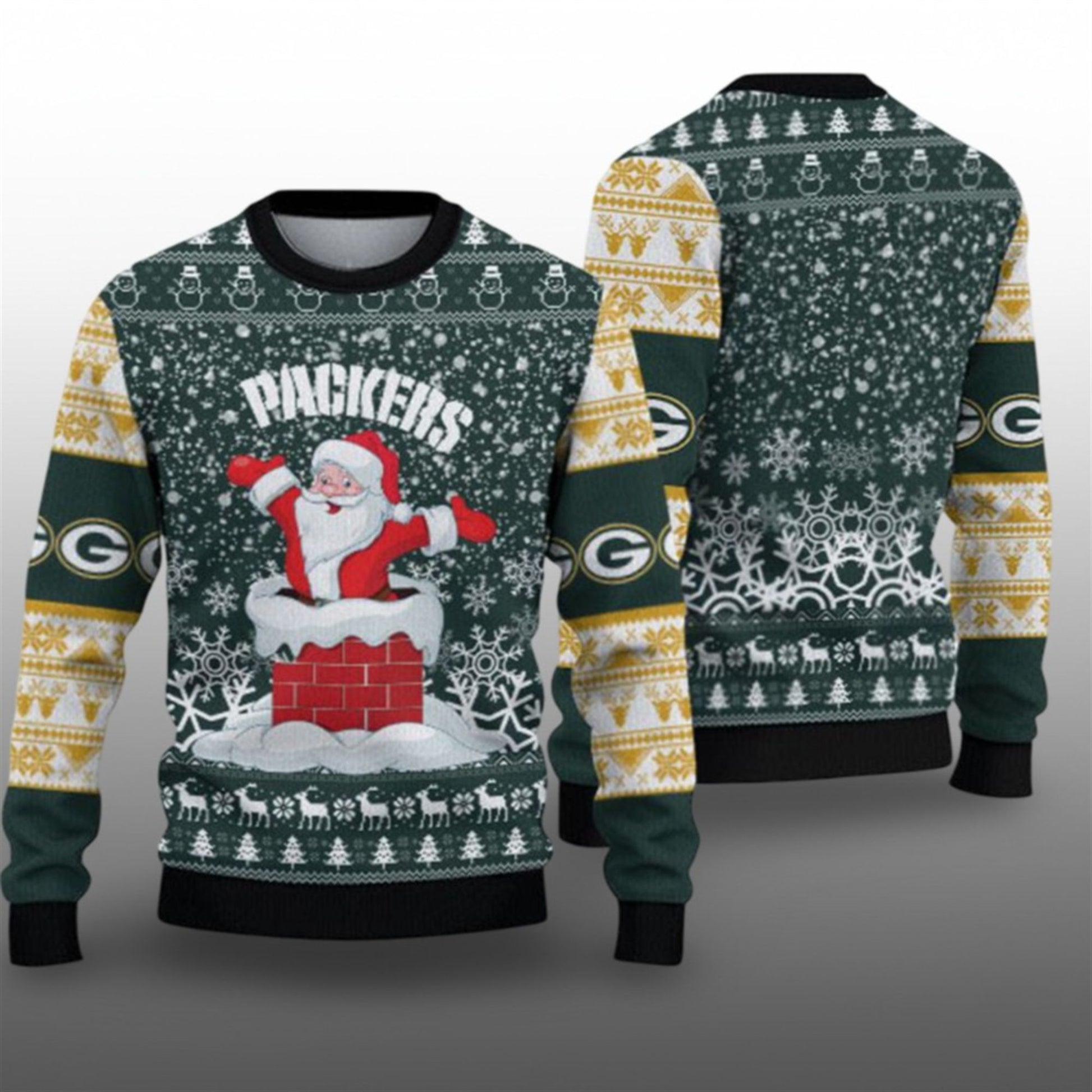 2026 GB Packers Santa Ugly Christmas Sweater - Moonbestprint