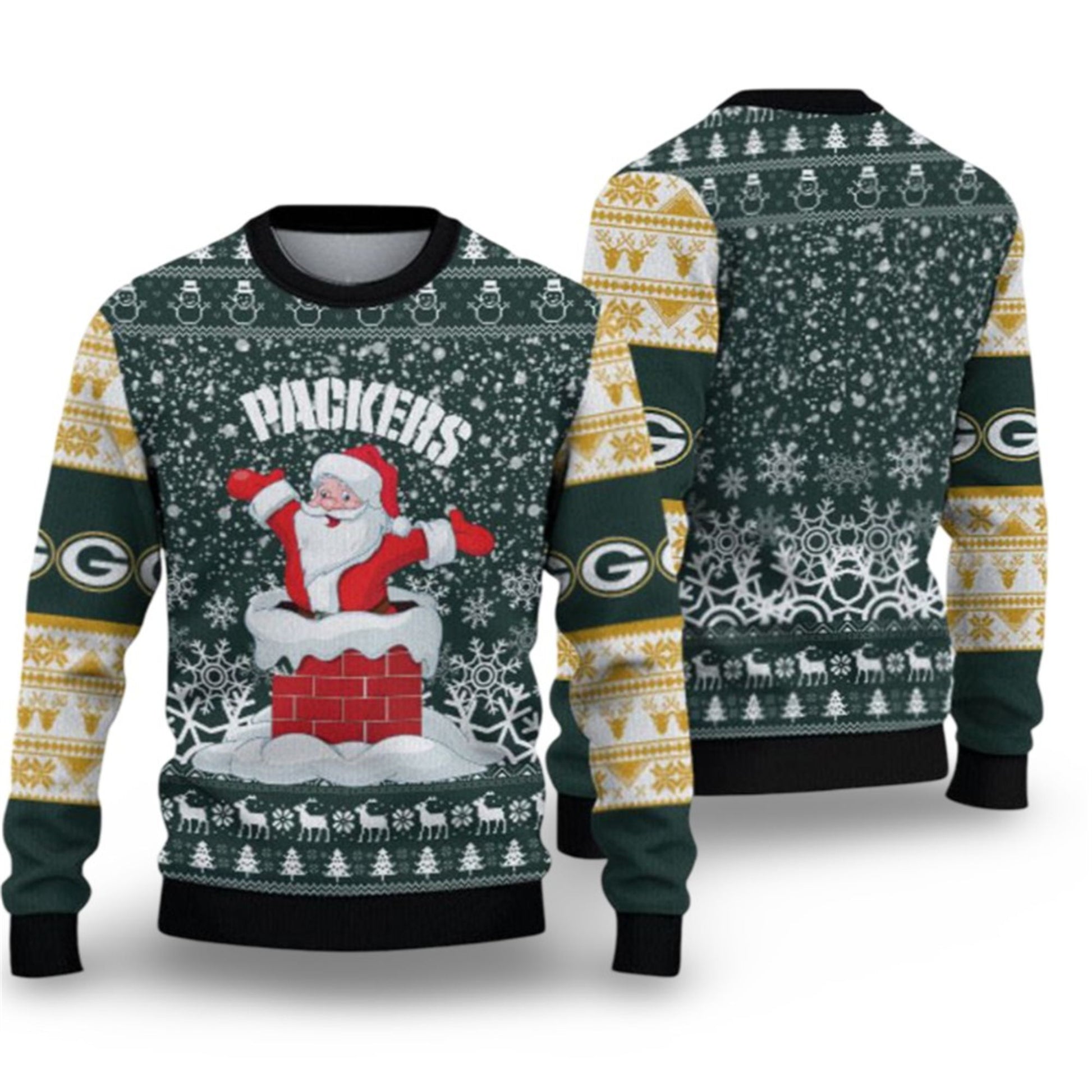 2026 GB Packers Santa Ugly Christmas Sweater - Moonbestprint
