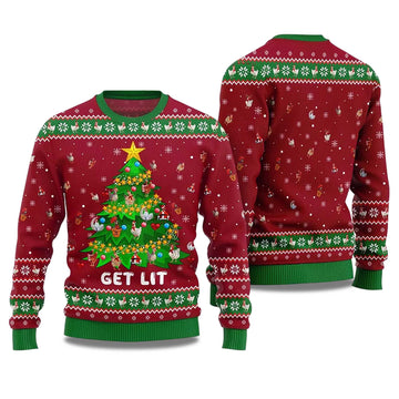 2026 Get Lit Chicken Ornament On Christmas Tree Ugly Christmas Sweater Moonbestprint