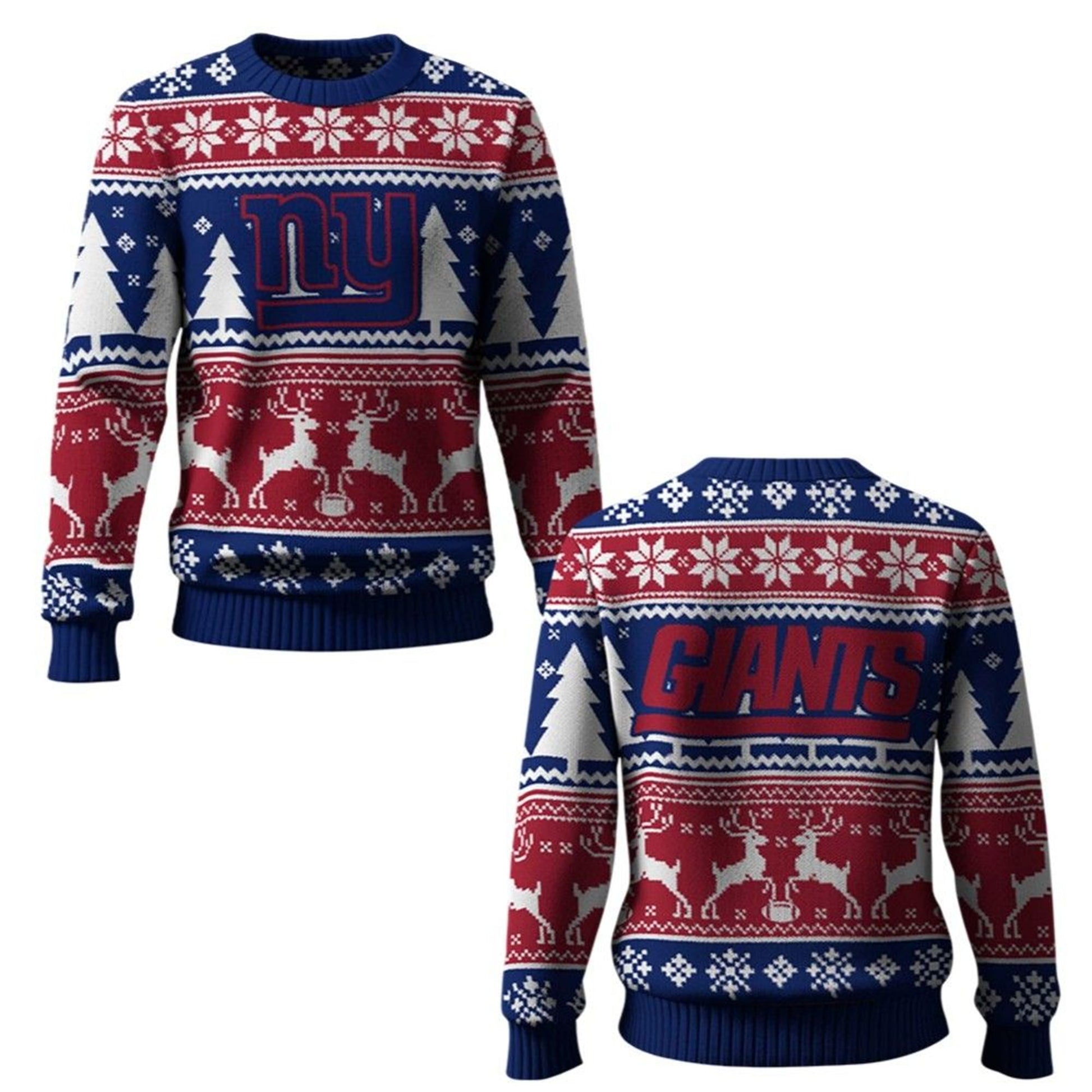 2026 Giants Reindeer Football Christmas Ugly Sweater - Moonbestprint