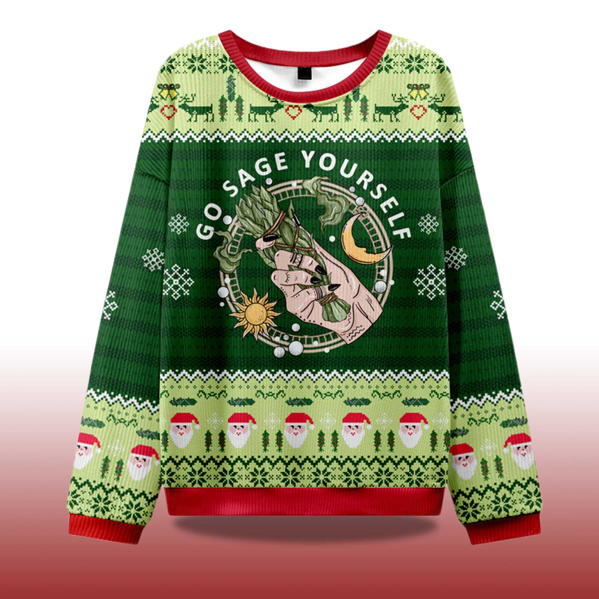 2026 Go Sage Yourself Ugly Christmas Sweater Moonbestprint