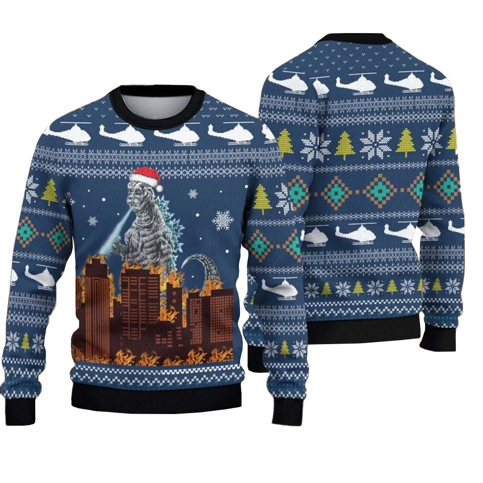 2025 Godzilla Ugly Christmas Sweater – Moonbestprint
