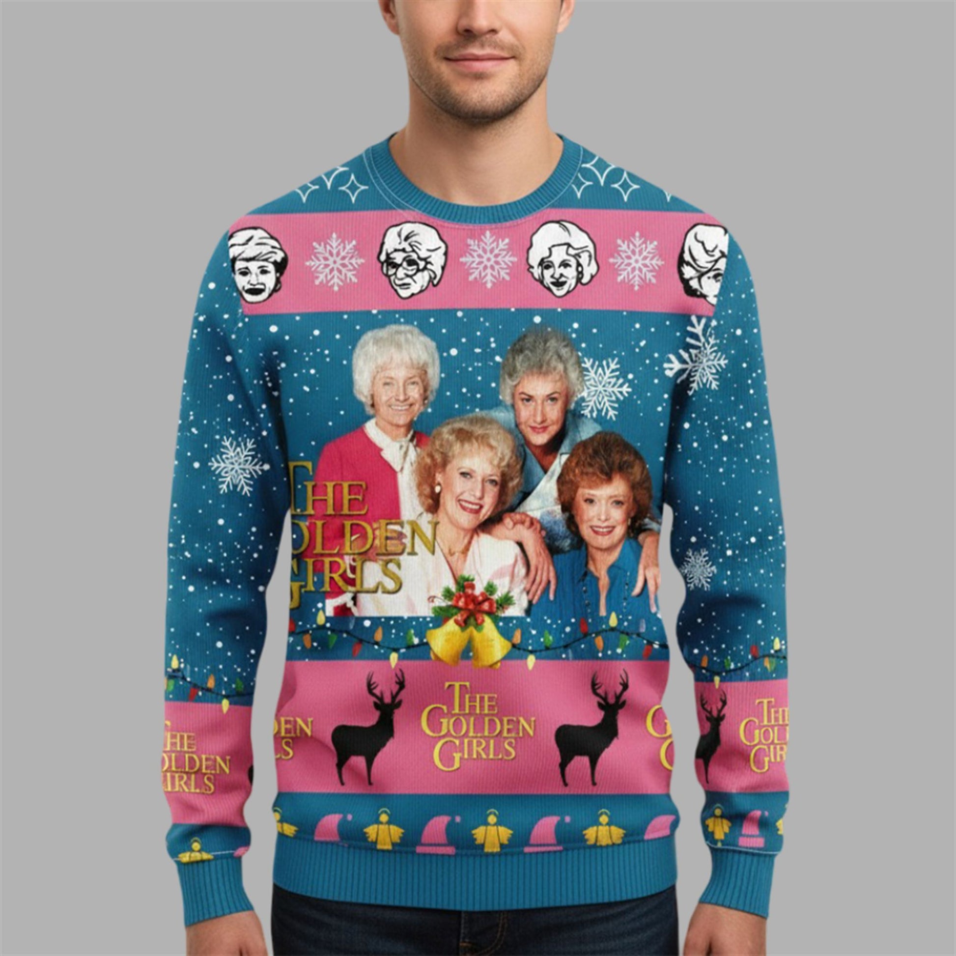 2026 Golden Girls Blue Ugly Christmas Sweater - Moonbestprint
