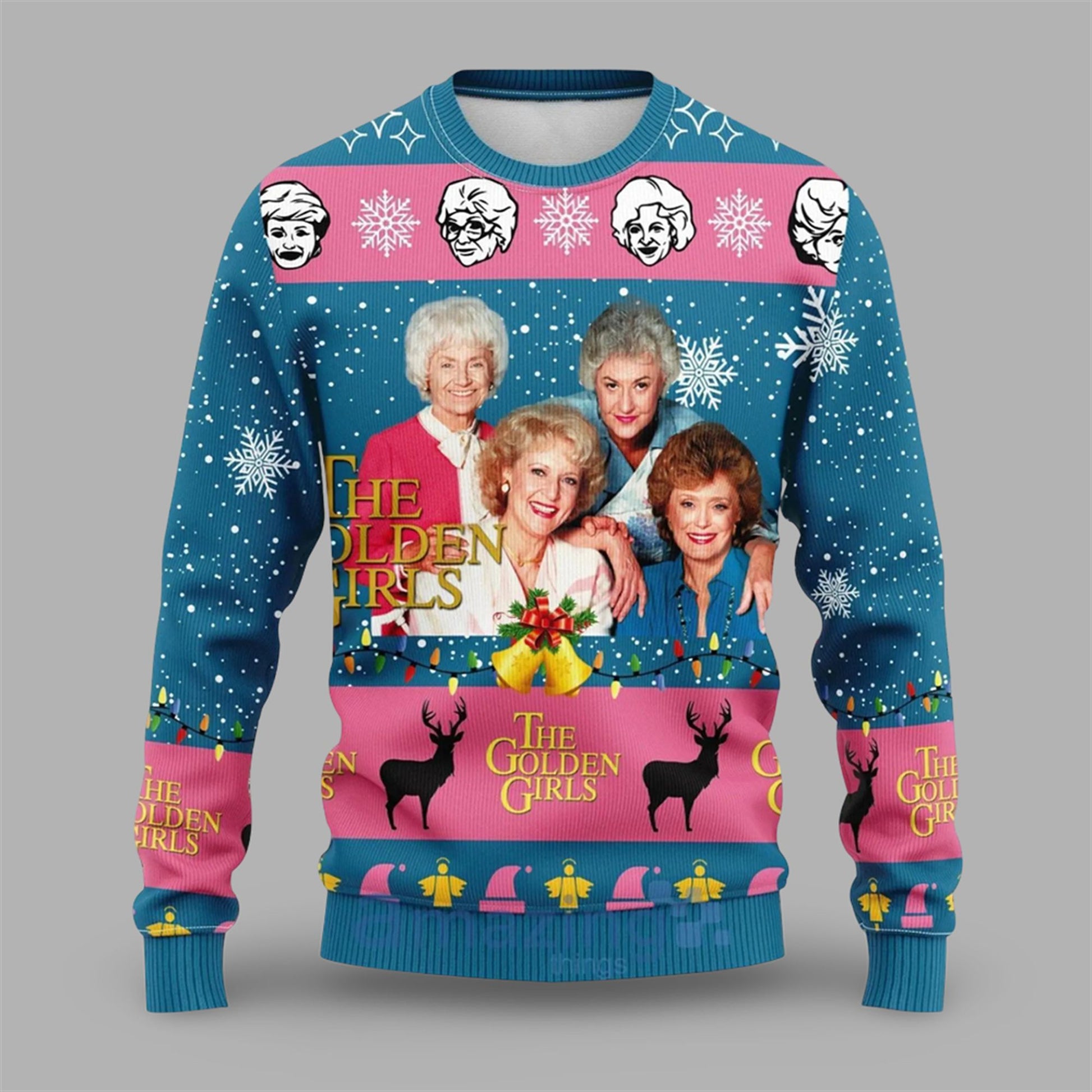 2026 Golden Girls Blue Ugly Christmas Sweater - Moonbestprint