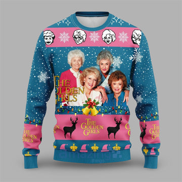 2026 Golden Girls Blue Ugly Christmas Sweater - Moonbestprint