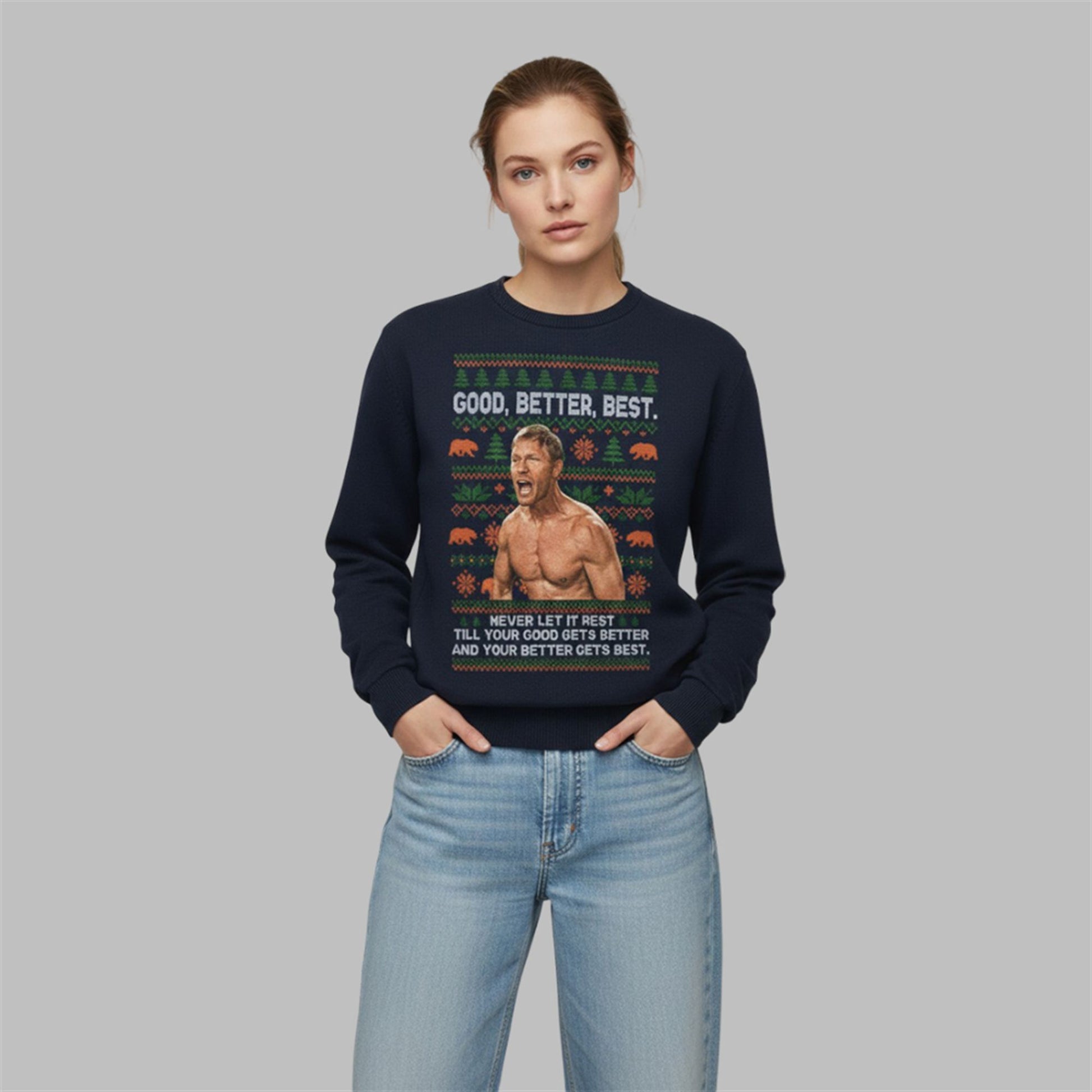 2026 Coach Ben Johnson Good Better Best Christmas Sweater - Moonbestprint