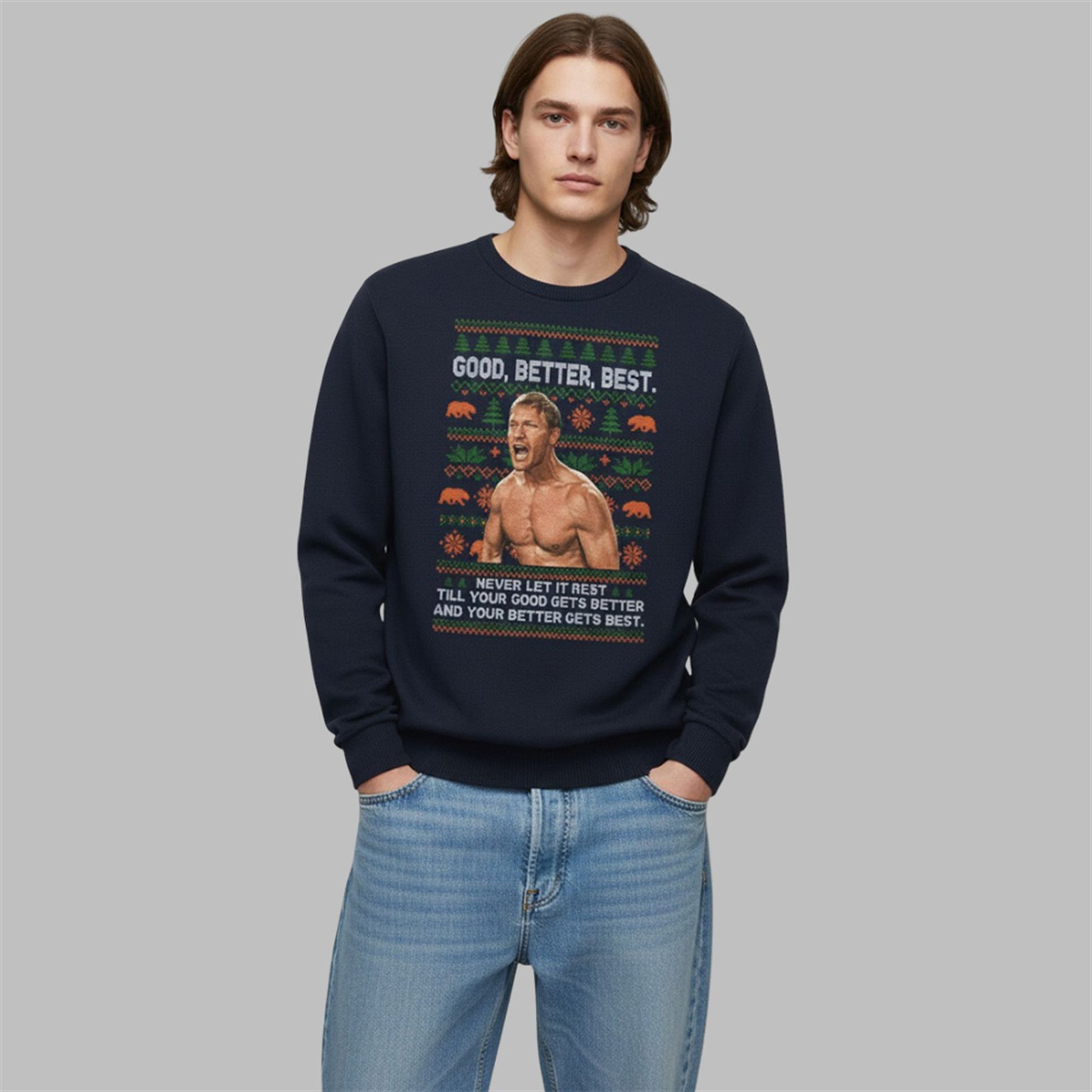 2026 Coach Ben Johnson Good Better Best Christmas Sweater - Moonbestprint