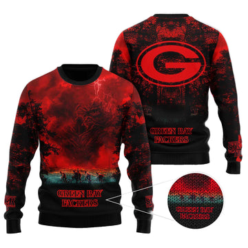 2025 Green Bay Packers Stranger Things Ugly Sweater – Moonbestprint