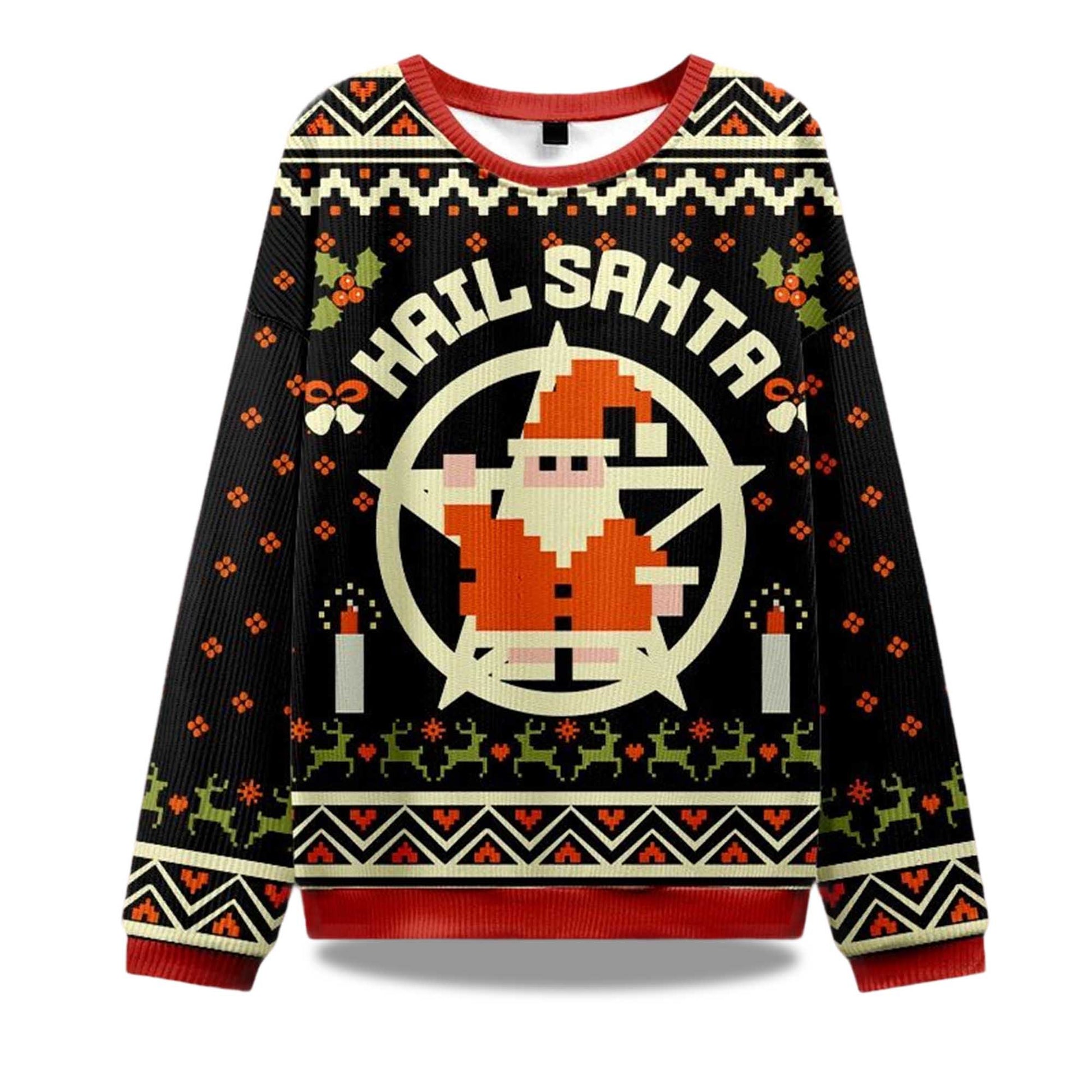 2026 Hail Santa Retro Christmas Ugly Sweater Moonbestprint