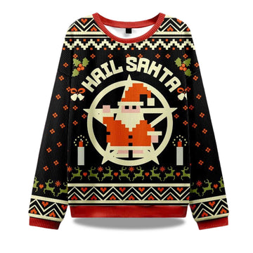2026 Hail Santa Retro Christmas Ugly Sweater Moonbestprint