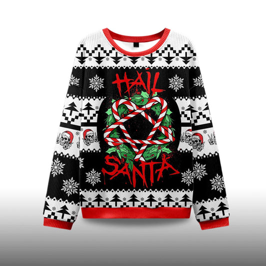 2026 Hail Santa Ugly Christmas Sweater Moonbestprint