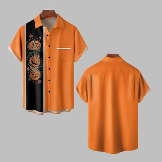 2025 Halloween Pumkin Pattern Hawaiian Shirt - Moonbestprint