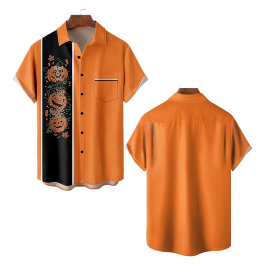2025 Halloween Pumkin Pattern Hawaiian Shirt - Moonbestprint