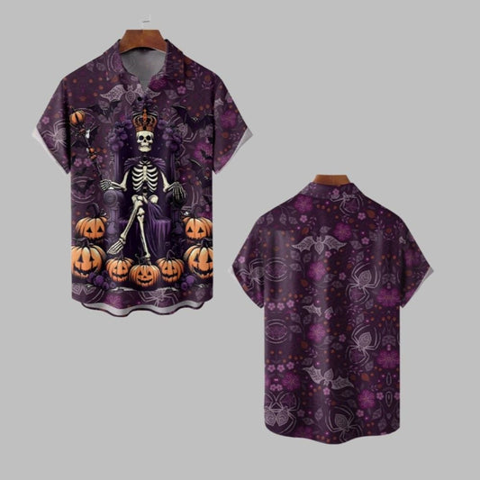 2025 Halloween Pumkin Skull Hawaiian Shirt - Moonbestprint