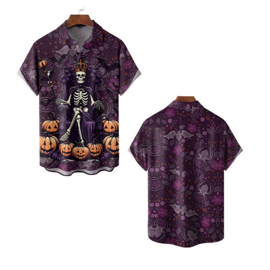 2025 Halloween Pumkin Skull Hawaiian Shirt - Moonbestprint