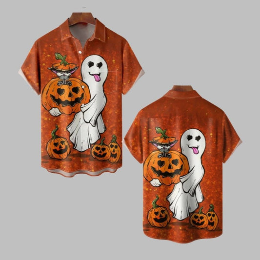 2025 Halloween Pumkins Ghost Hawaiian Shirt - Moonbestprint