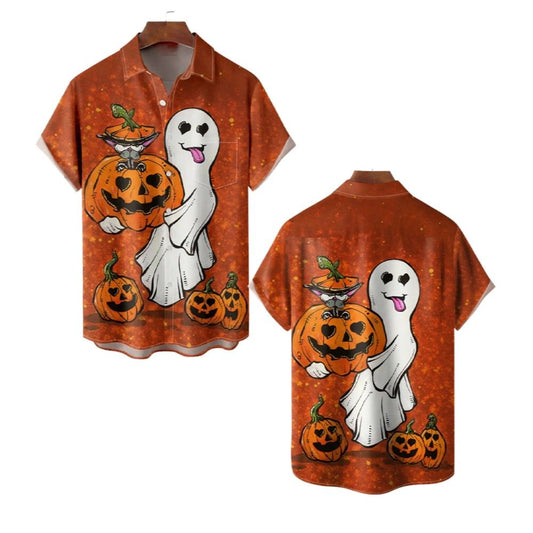 2025 Halloween Pumkins Ghost Hawaiian Shirt - Moonbestprint
