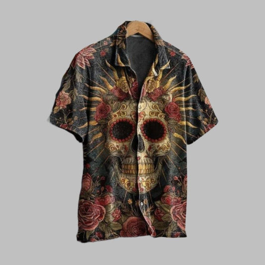2025 Halloween Rose Skull Hawaiian Shirt - Moonbestprint