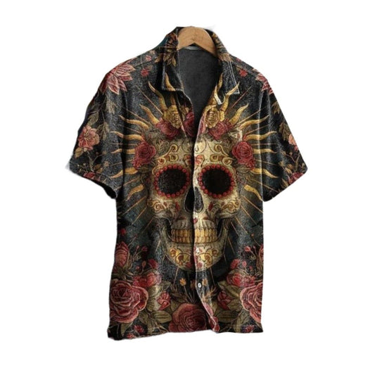 2025 Halloween Rose Skull Hawaiian Shirt - Moonbestprint