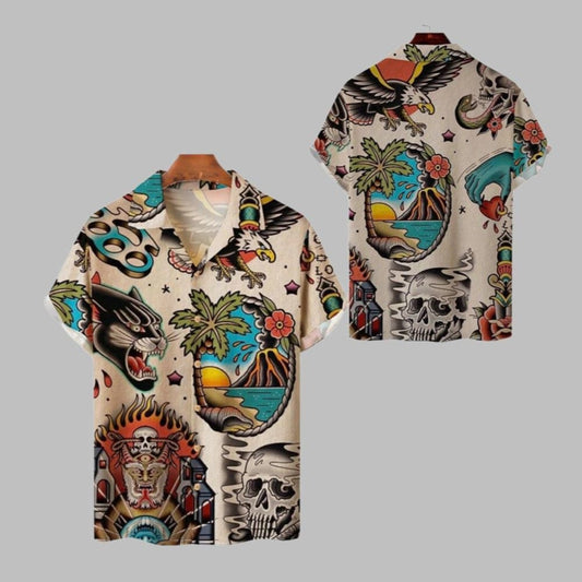 2025 Halloween Skull And Beach Vacation Hawaiian Shirt - Moonbestprint