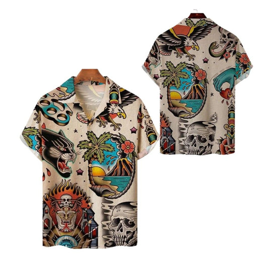 2025 Halloween Skull And Beach Vacation Hawaiian Shirt - Moonbestprint