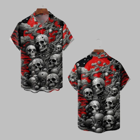 2025 Halloween Skull Unisex Hawaiian Shirt - Moonbestprint