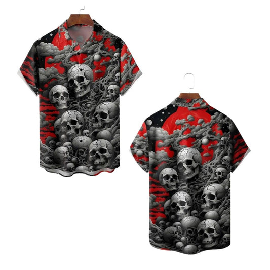 2025 Halloween Skull Unisex Hawaiian Shirt - Moonbestprint