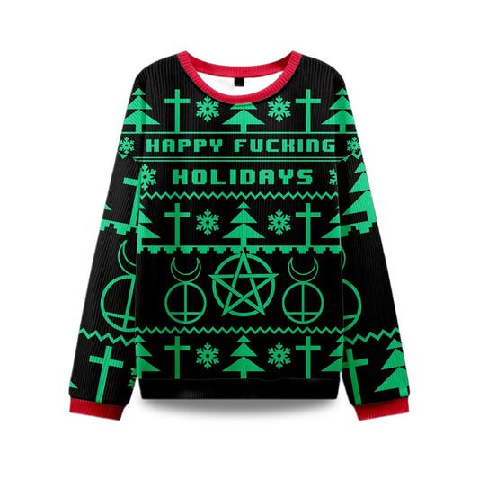 2026 Happy Fucking Holidays Ugly Christmas Sweater Moonbestprint