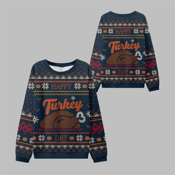 2026 Happy Turkey Day Thanksgiving Ugly Sweater - Moonbestprint