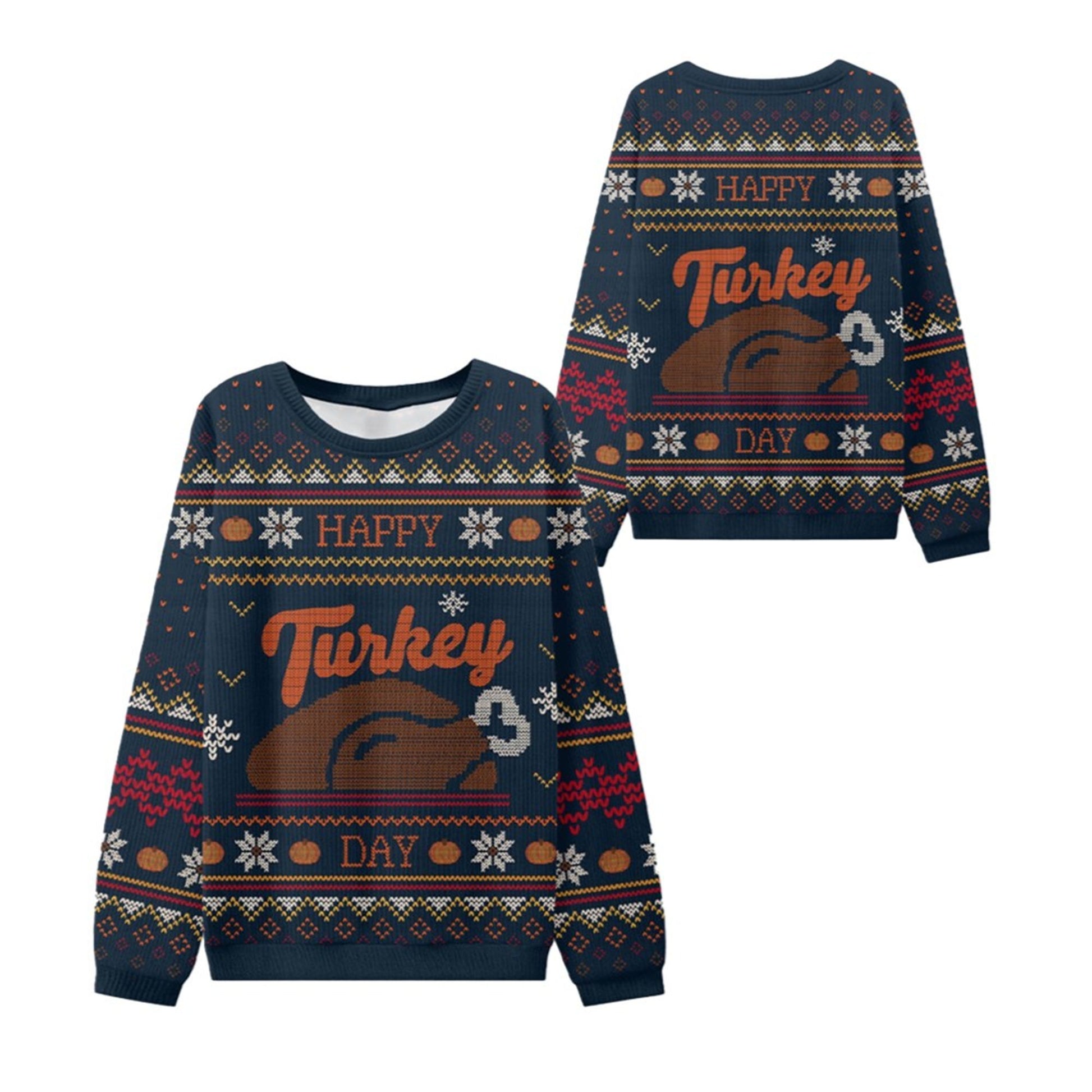 2026 Happy Turkey Day Thanksgiving Ugly Sweater - Moonbestprint