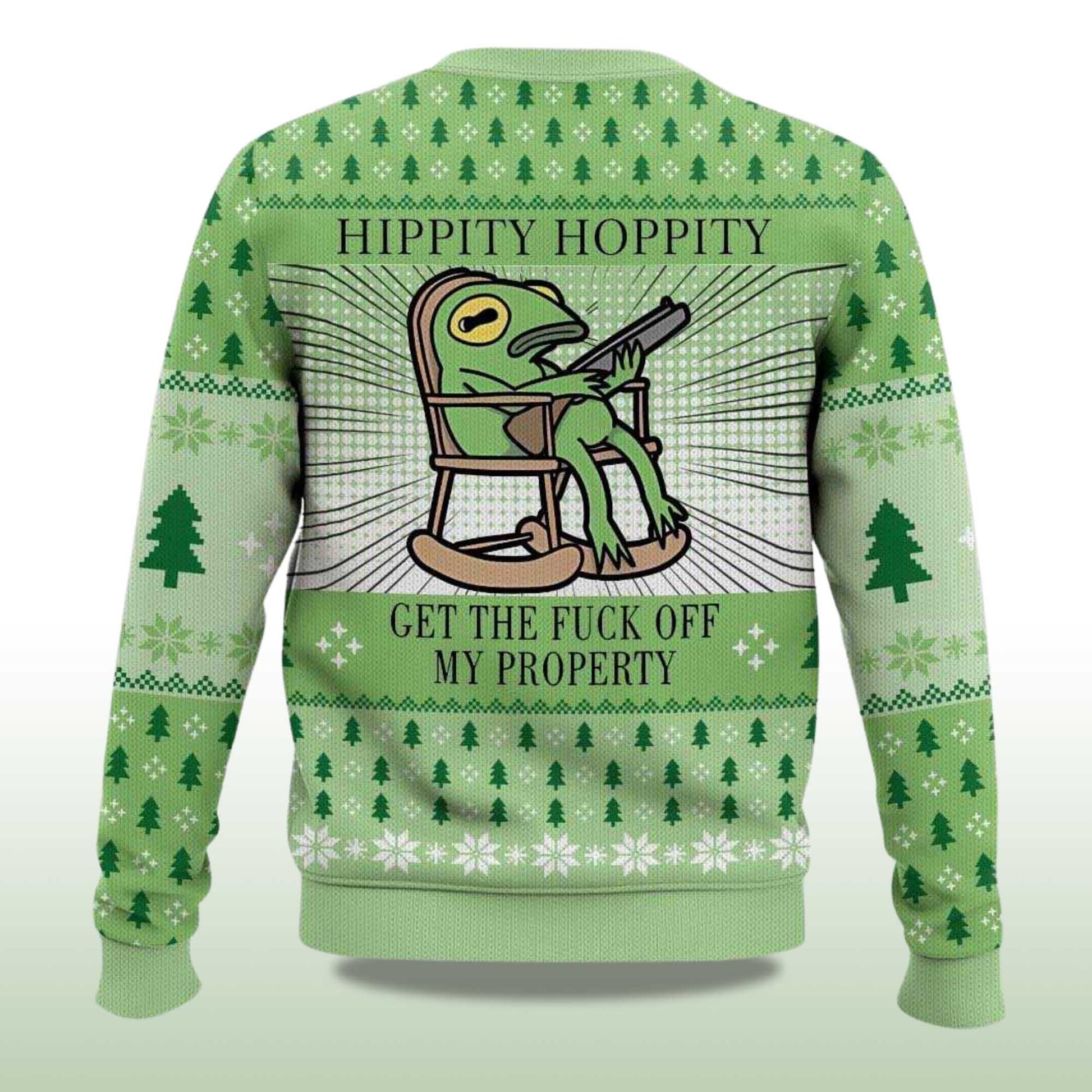 2026 Hippity Hoppity Frog Meme Christmas Christmas Ugly Sweater Moonbestprint