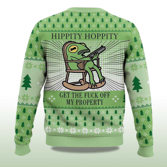 2026 Hippity Hoppity Frog Meme Christmas Christmas Ugly Sweater Moonbestprint