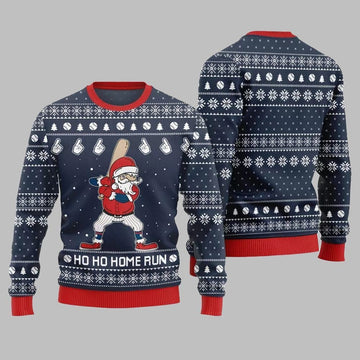 2025 Ho Ho Home Run Funny Baseball Ugly Sweater Christmas-Navy – Moonbestprint