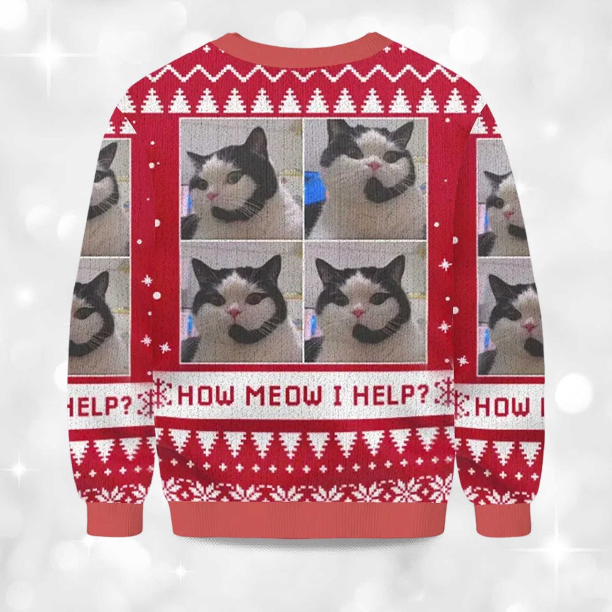 2026 How Meow I Help Christmas Ugly Sweater Moonbestprint