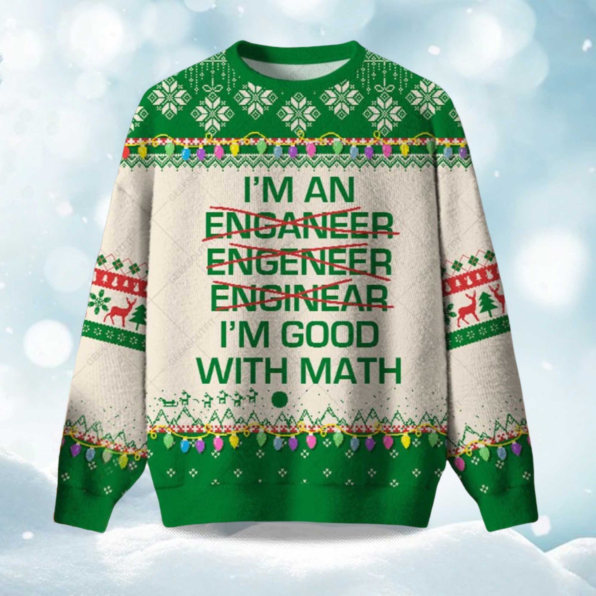 2026 I Am Good With Math Ugly Christmas Sweater Moonbestprint