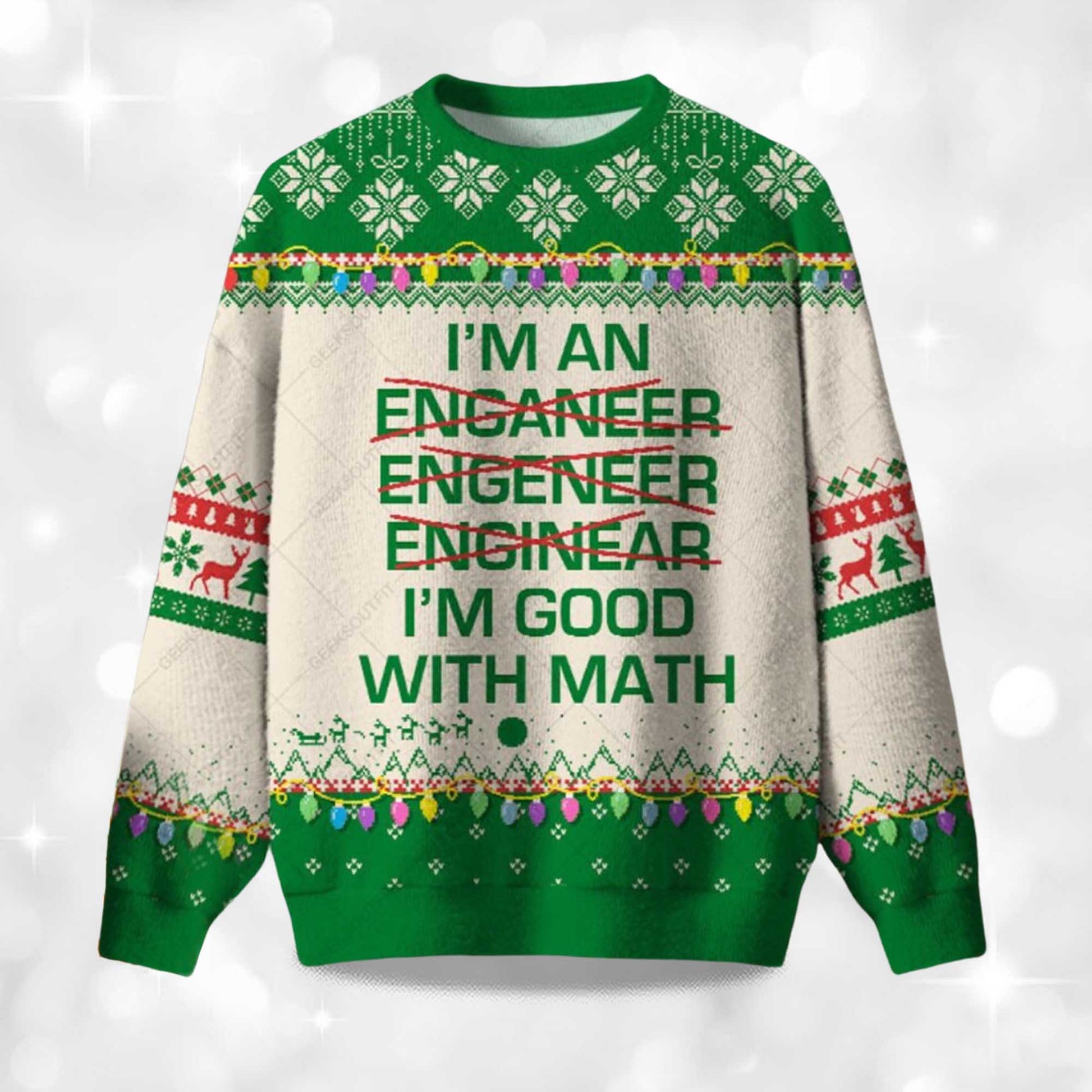2026 I Am Good With Math Ugly Christmas Sweater Moonbestprint