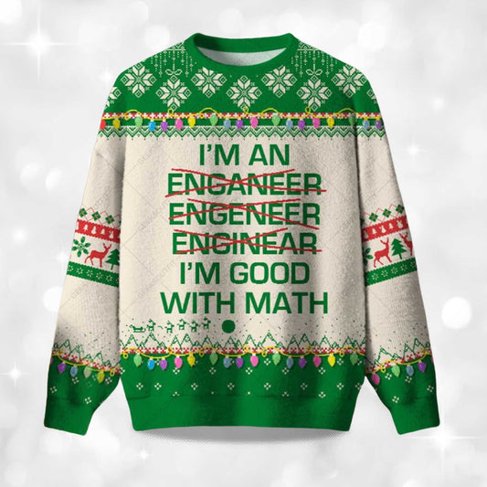 2026 I Am Good With Math Ugly Christmas Sweater Moonbestprint