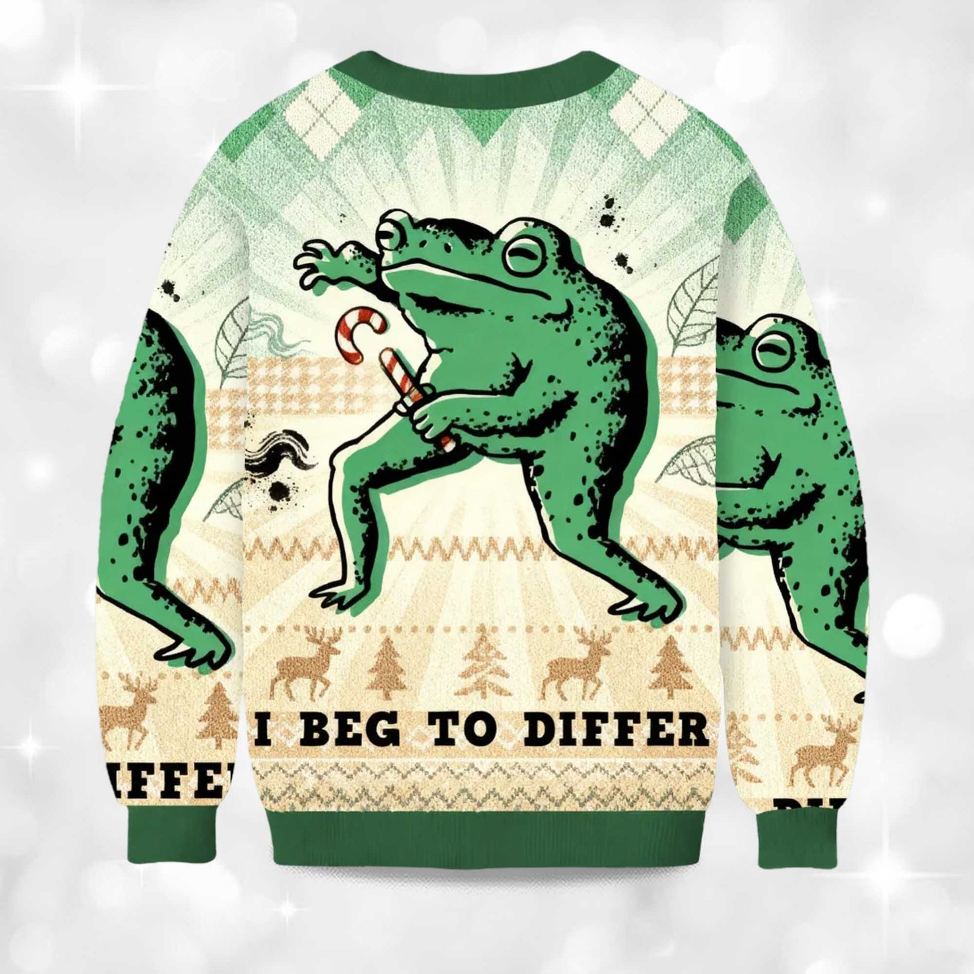 2026 I Beg To Differ Funny Frog Christmas Ugly Sweater Moonbestprint