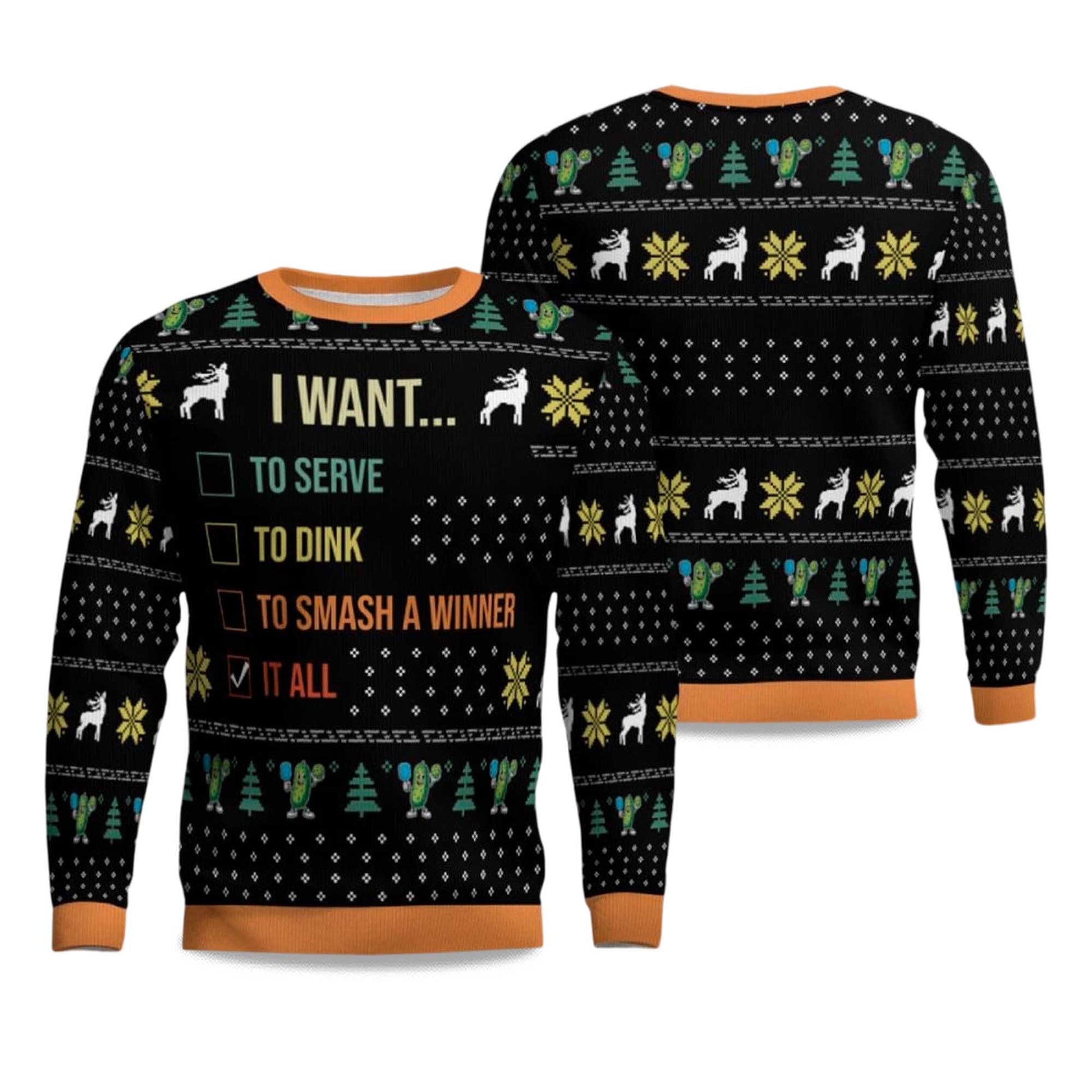 2026 I Want To Serve To Dink To Smash A Winner It All Christmas Ugly Sweater Moonbestprint