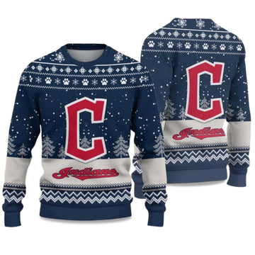 2026 Indians Ugly Christmas Sweater Moonbestprint