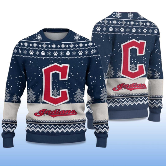 2026 Indians Ugly Christmas Sweater Moonbestprint