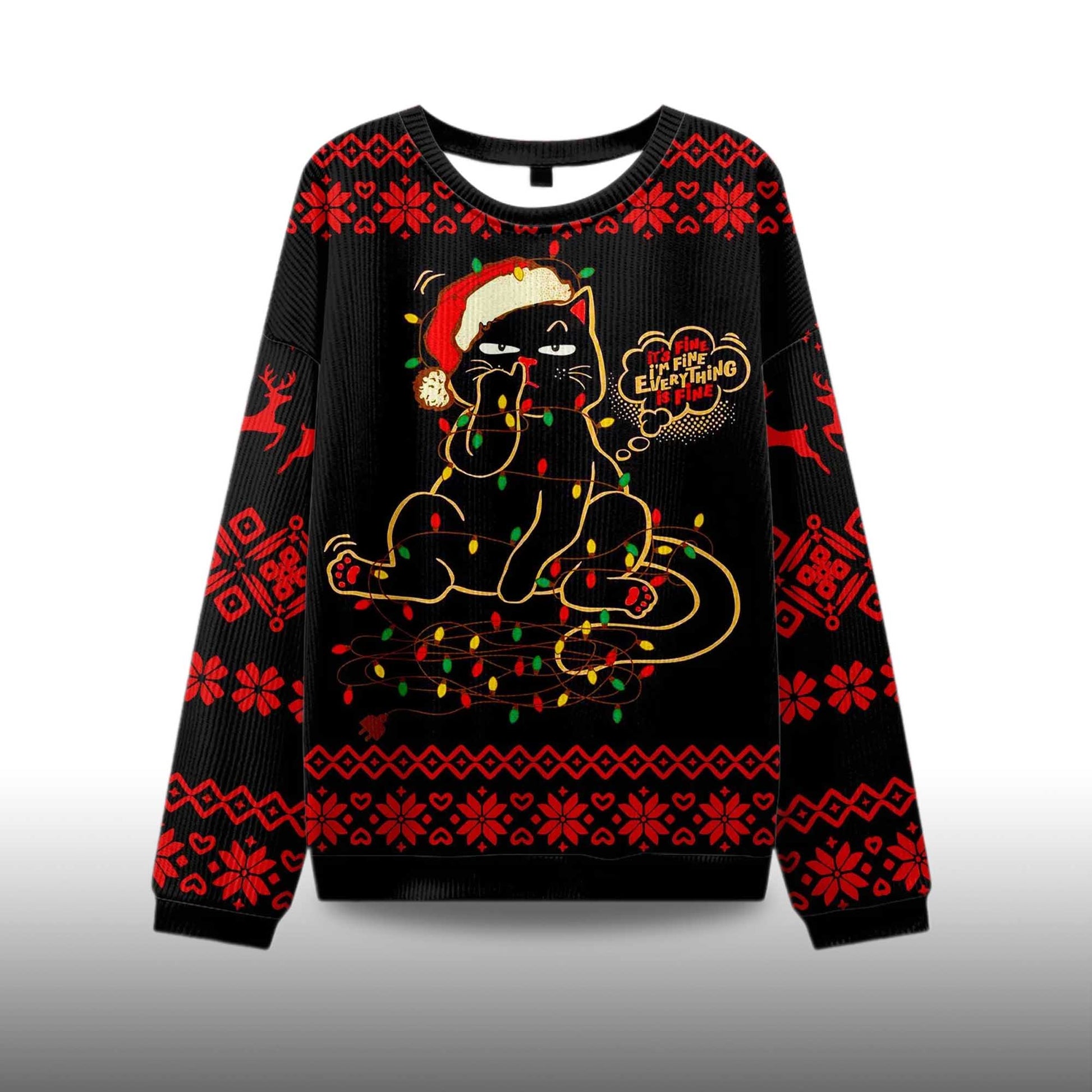 2026 It's Fine I'm Fine EveryThing Is Fine Ugly Christmas Sweater Moonbestprint